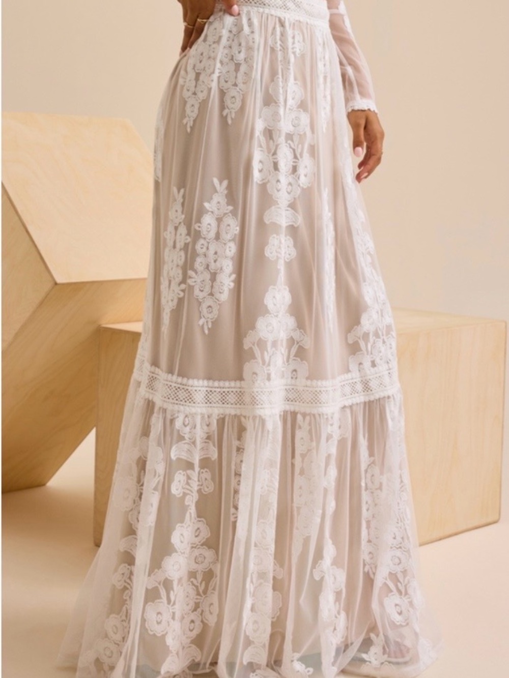 Altar’d State Arissa embroidered maxi skirt NWT
